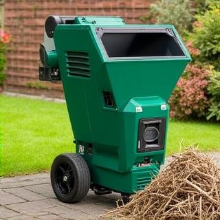 Heavy duty garden shredder processing organic waste